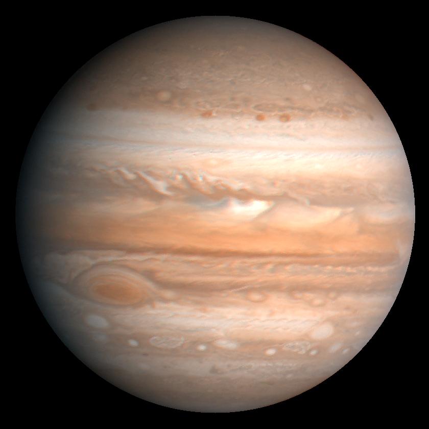 Jupiter as imaged by the Voyager probe in 1979